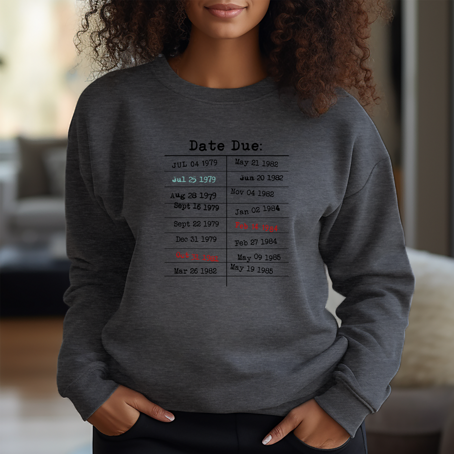 Library Due Dates Crewneck