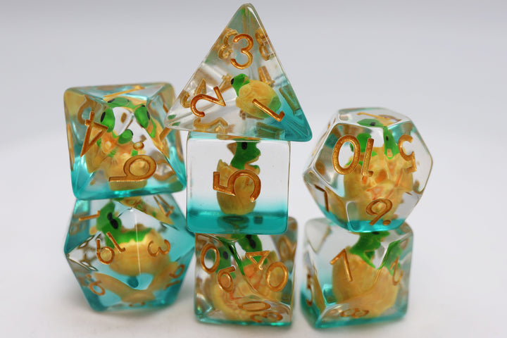 Green Dragon Hatchlings 7 Dice Set