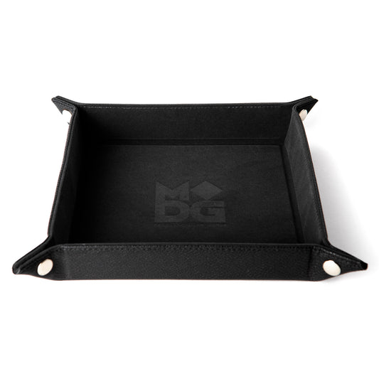 Velvet Dice Tray With Leather Backing - Black