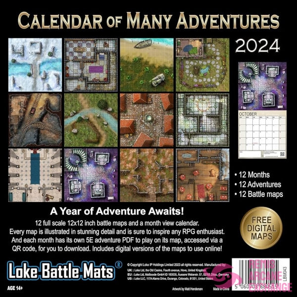 D&D 5E Calendar of Many Adventures 2024 Remis Arcane Exchange