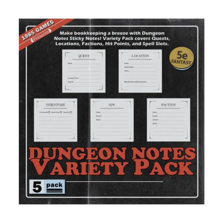 Variety pack sticky notes 5e