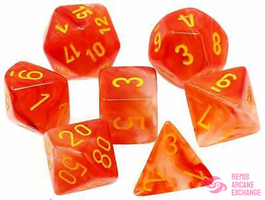 Dice Menagerie 9: Ghostly Glow Poly Orange/Yellow (7) Accessories