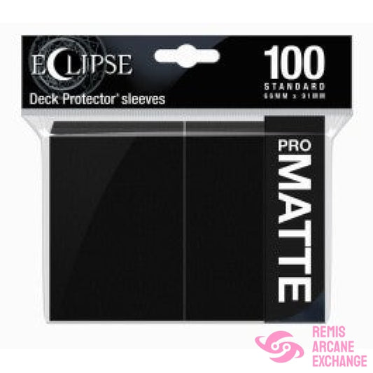 Eclipse Matte Standard Deck Protector Sleeves (100Ct) Jet Black